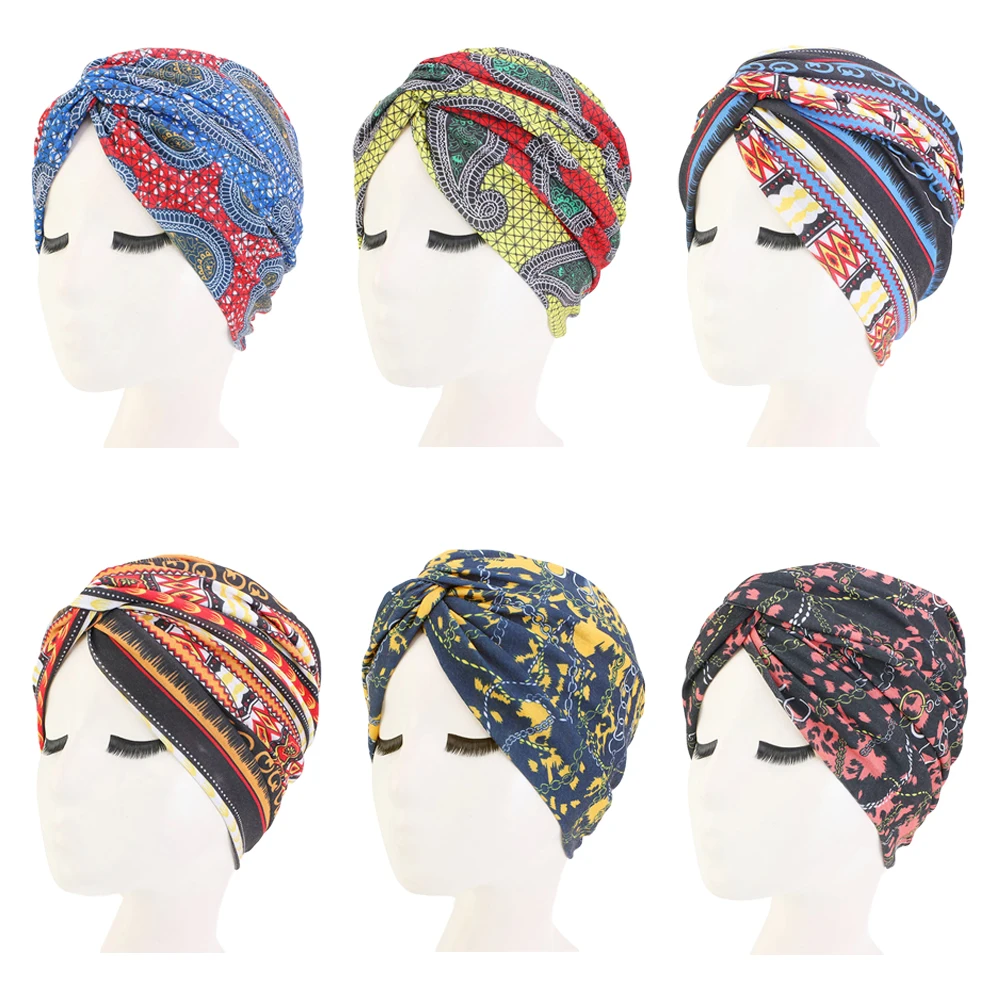 Muslimische Frauen Twist Knot Chemo Cap Krebs Hut Turban Hut Motorhaube Kopftuch Wrap indische Hut Mützen Schädel 2024 arabische islamische Kappe