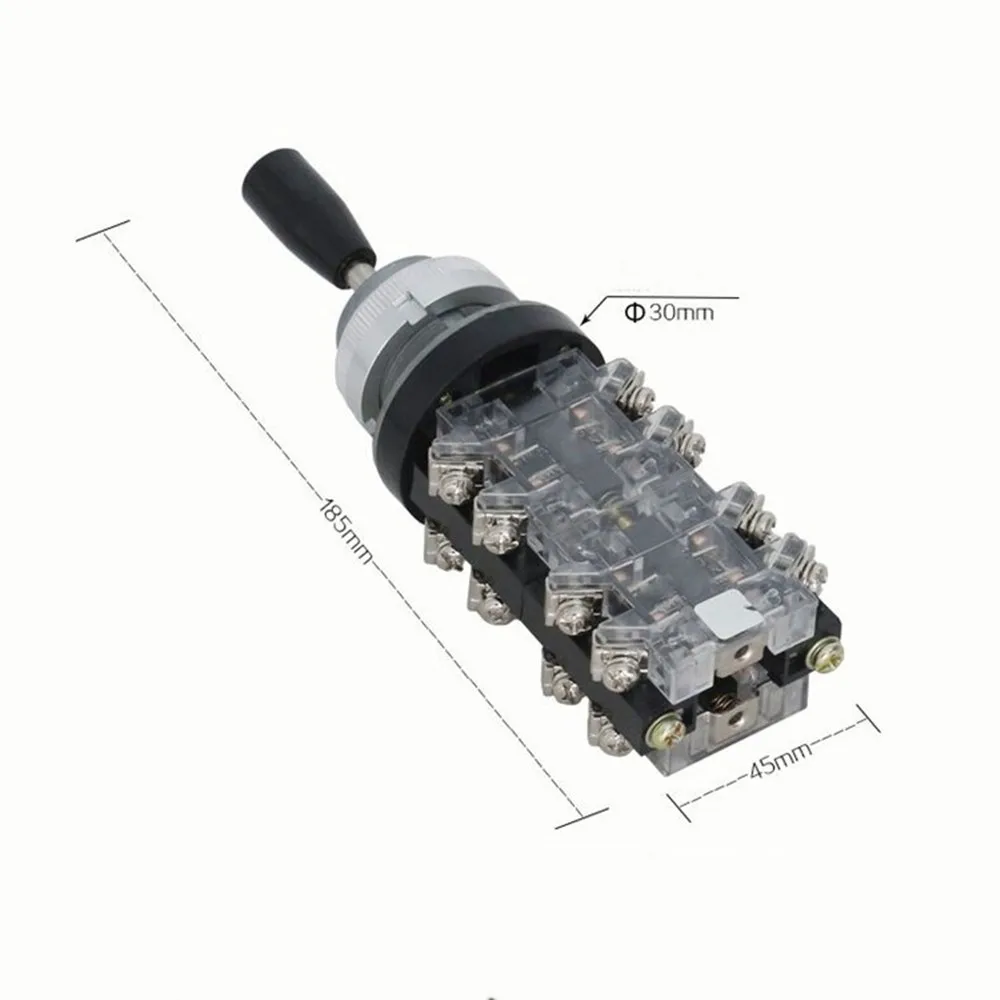 

30 мм джойстик-переключатель, мгновенный, 4 положения, 8NO, самофиксирующийся пружинный возврат, качающаяся ручка, моновер, кулисный переключатель