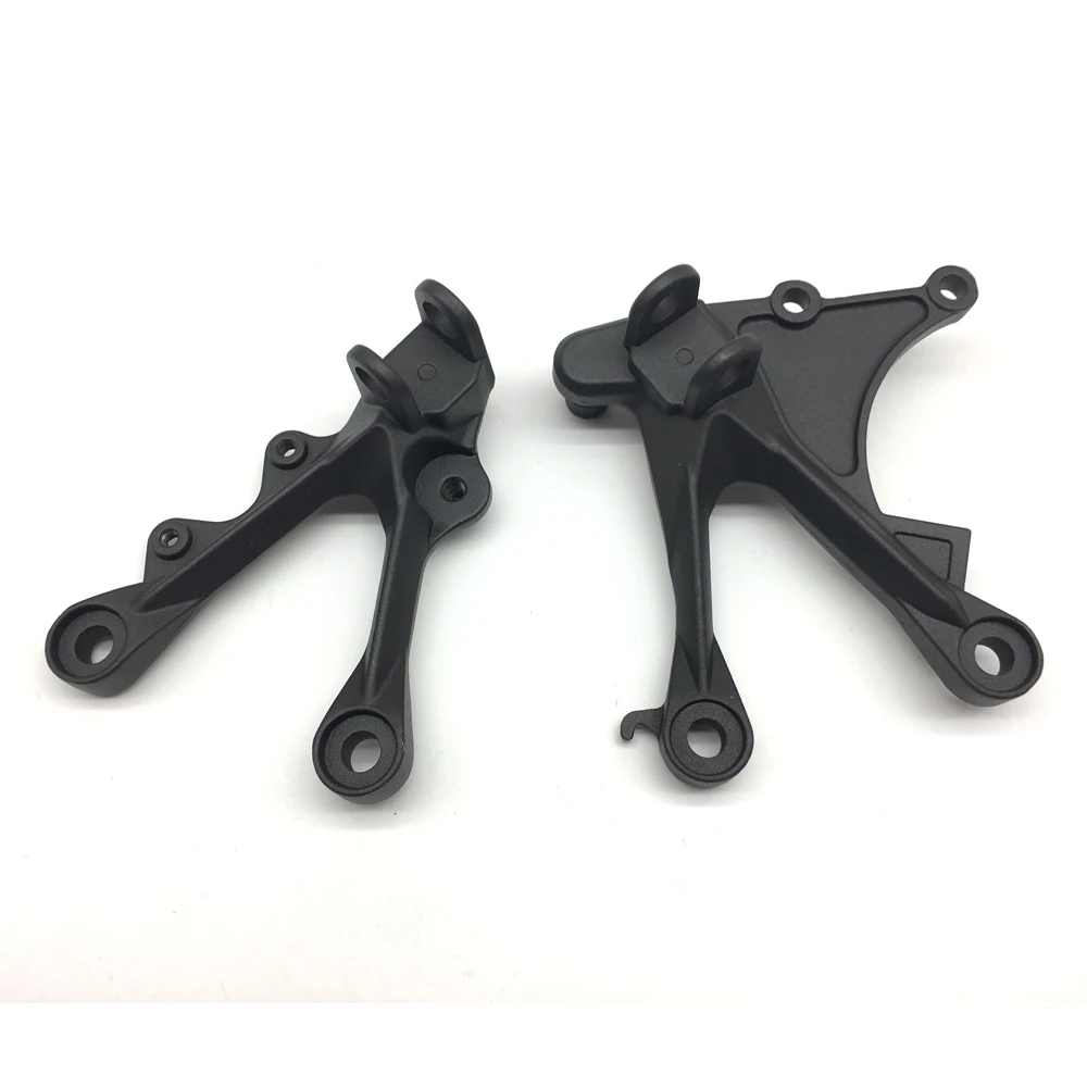 Motorcycle Black Front Rider Foot Pegs Footrest Bracket Fit For Kawasaki Ninja ZX6R 2005-2008 ZX636 2005-2006