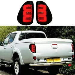 LED Taillight Assembly For Mitsubishi Triton L200 2005 - 2014 Smoky Black Tail Light Rear Lamp DRL Brake Signal Reverse Light