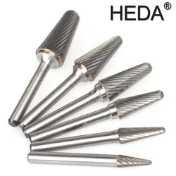 6-16mm Engraving Heads Hand Tools Sets L-Series Tungsten Carbide Burr Bit Rotary Files Wood Carving Cutter For Grinding Metal