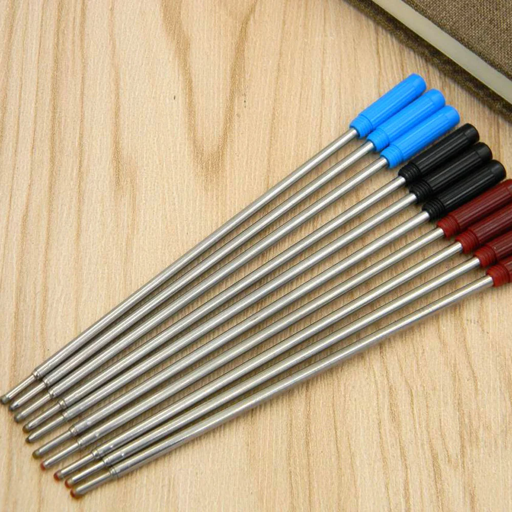 High quality 10pcs Black red Blue new signature metal 1.0 MM Ballpoint pen Refills accessories Business Office school supplies
