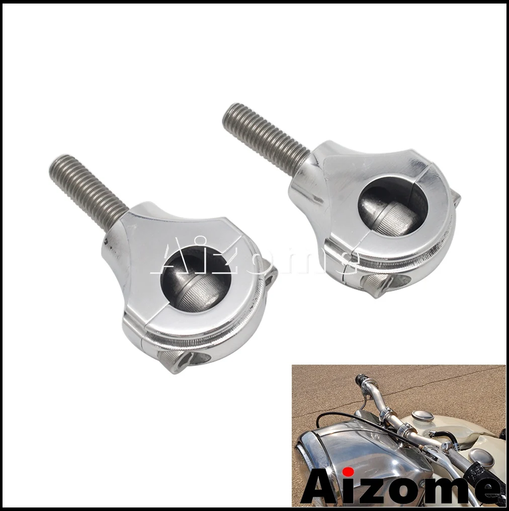 

Old School Polish 1inch Handlebar Riser 25mm Bar Mount Clamp Replica Cafe Racer 1.5" Riser for Harley Sportster Chopper Scramble