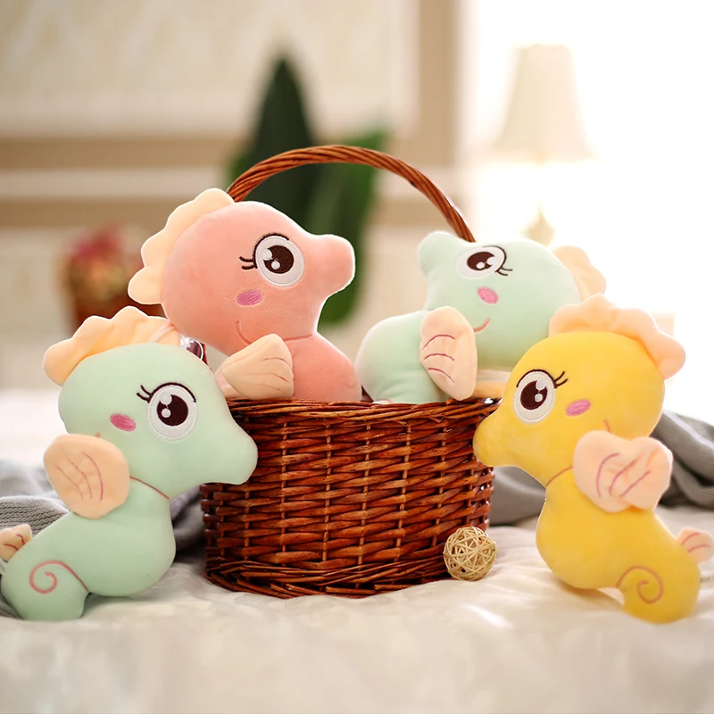 sweet shy seahorse lovely cartoon animal colors cute plush toy soft stuffed doll boy girl birthday Christmas gift 1pc
