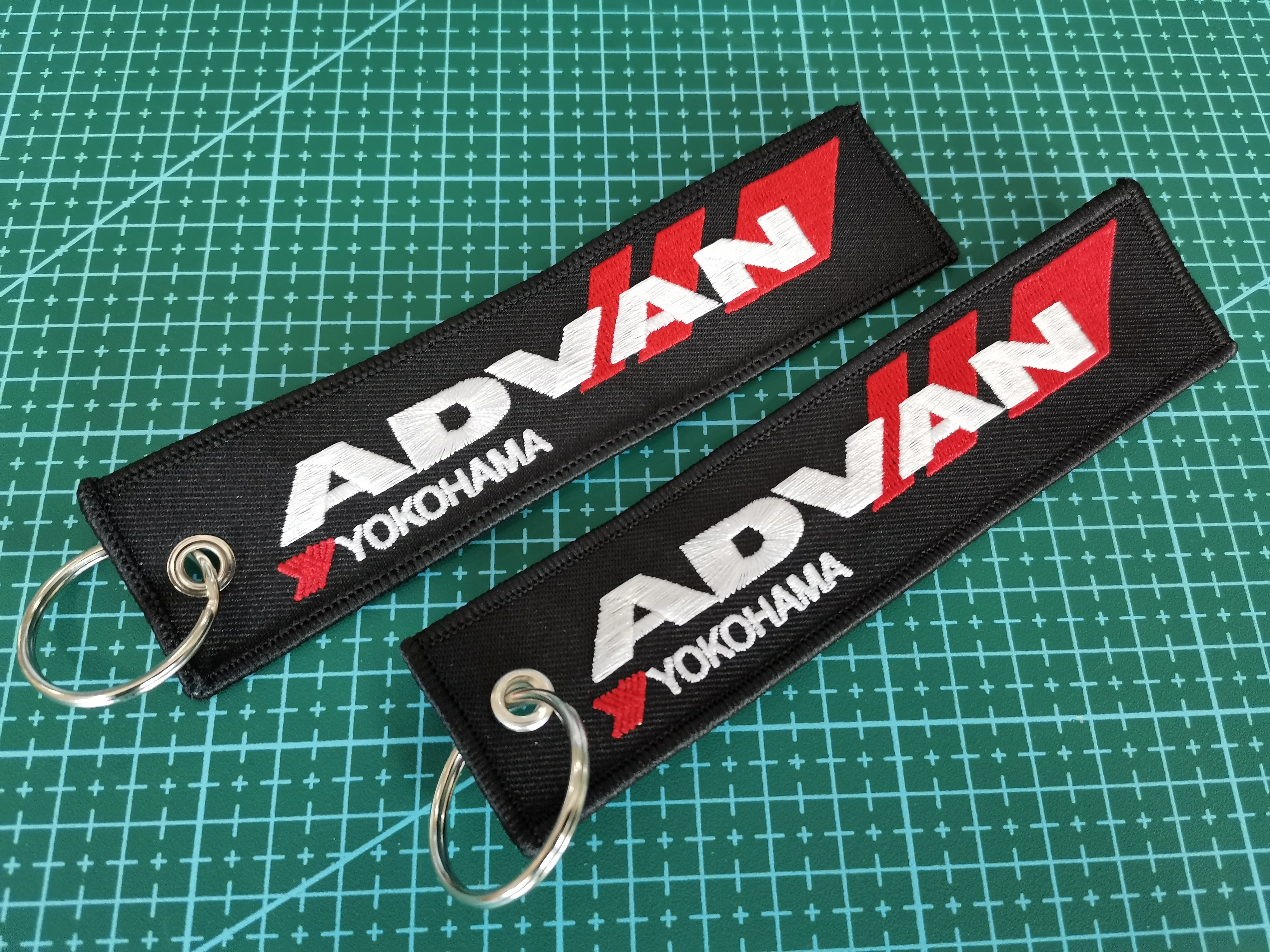 JDM Culture Style Keyring Embroidered Nylon Woven Personality Fashion Keychain Key Rings FOR HKS YOLOHAMA ADVAN RAYS MINI JCW