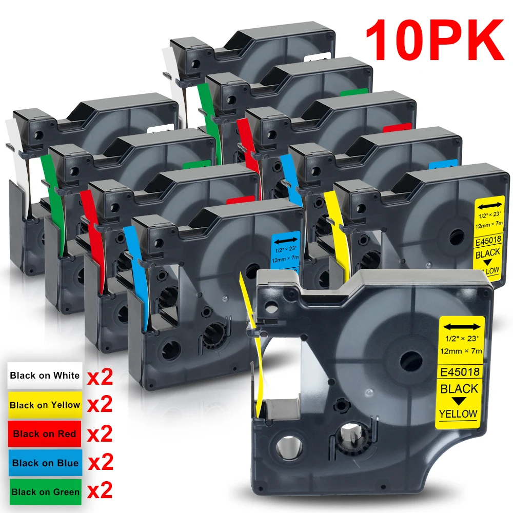 Labelwell 6/9/12mm label für Dymo D1 45013 40913 43613 45018 kompatibel für Dymo LabelManager 160 280 LabelPoint 100 label maker