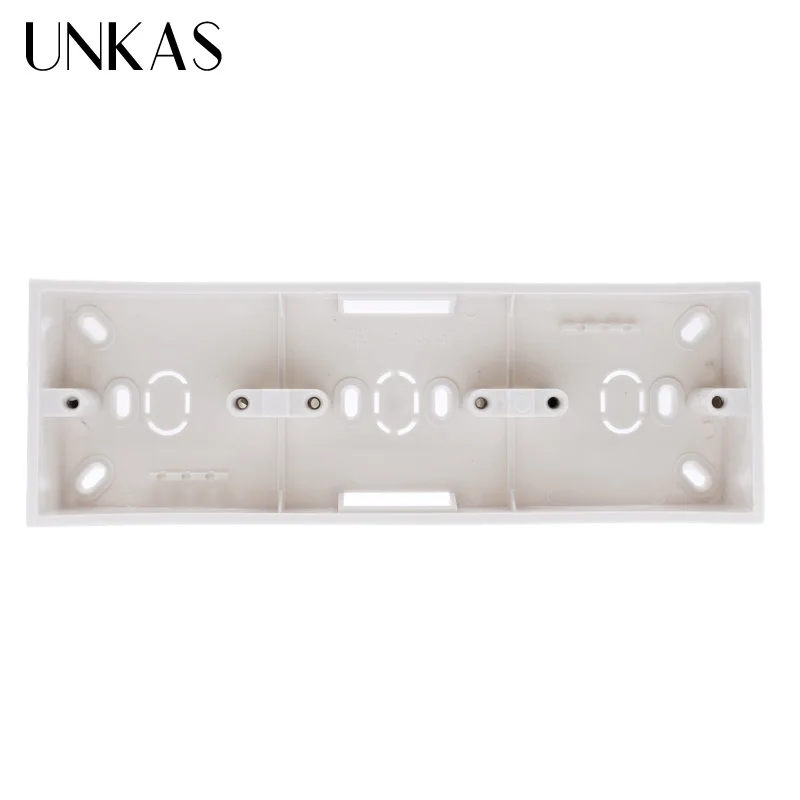 

UNKAS External Mounting Box 258mm*86mm*34mm for 86 Type Triple Touch Switch or Socket Apply For Any Position of Wall Surface