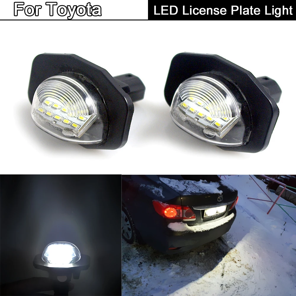 2Pcs LED License Plate Light Number Plate Lamp For Toyota Alphard Auris Corolla Wish Sienna Urban Cruiser For Scion XB XD