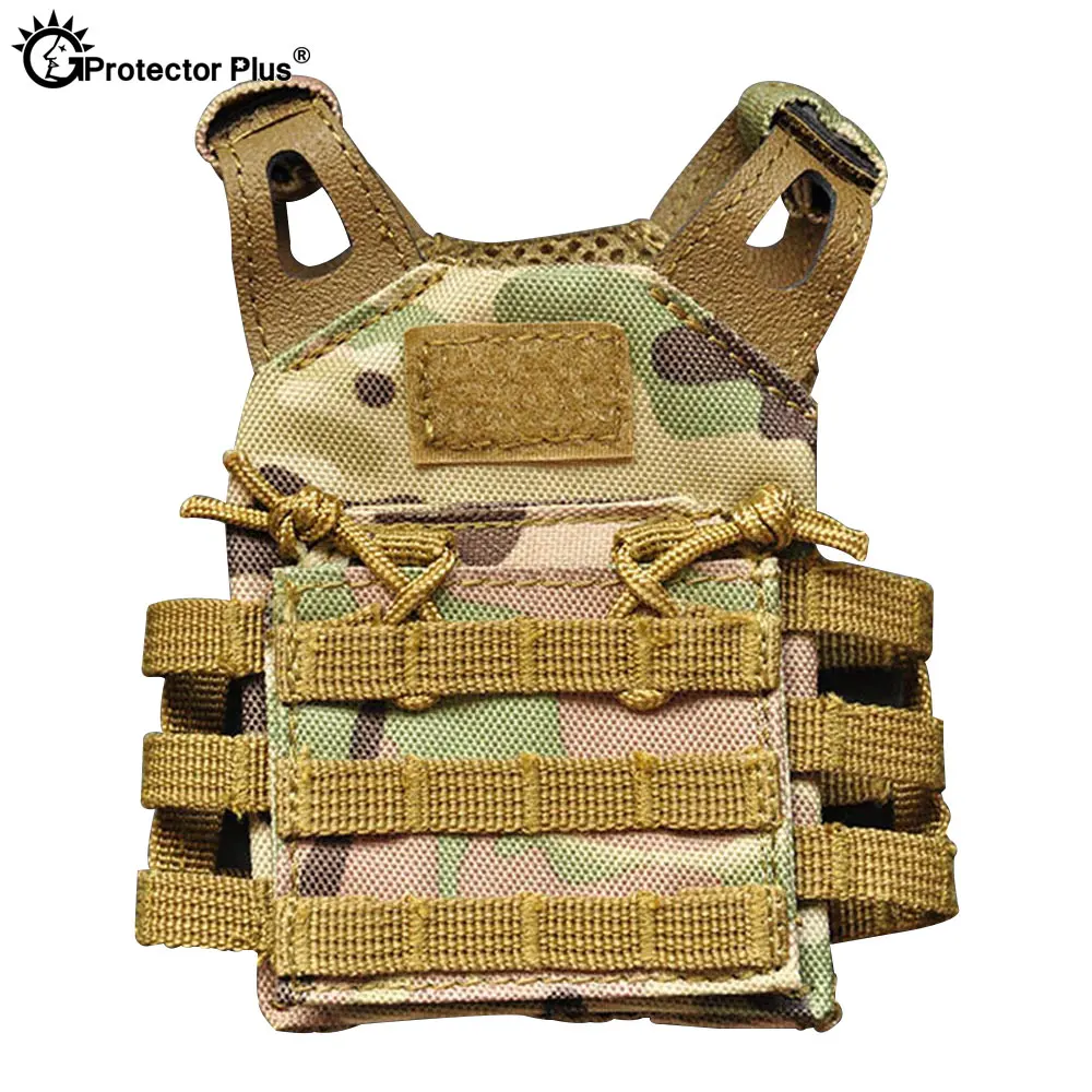 PROTECTOR PLUS Civilian Molle Mini JPC Camo Tactical Vest Hunting Outdoor Adjustable Belt Magazine Ornament Pendant