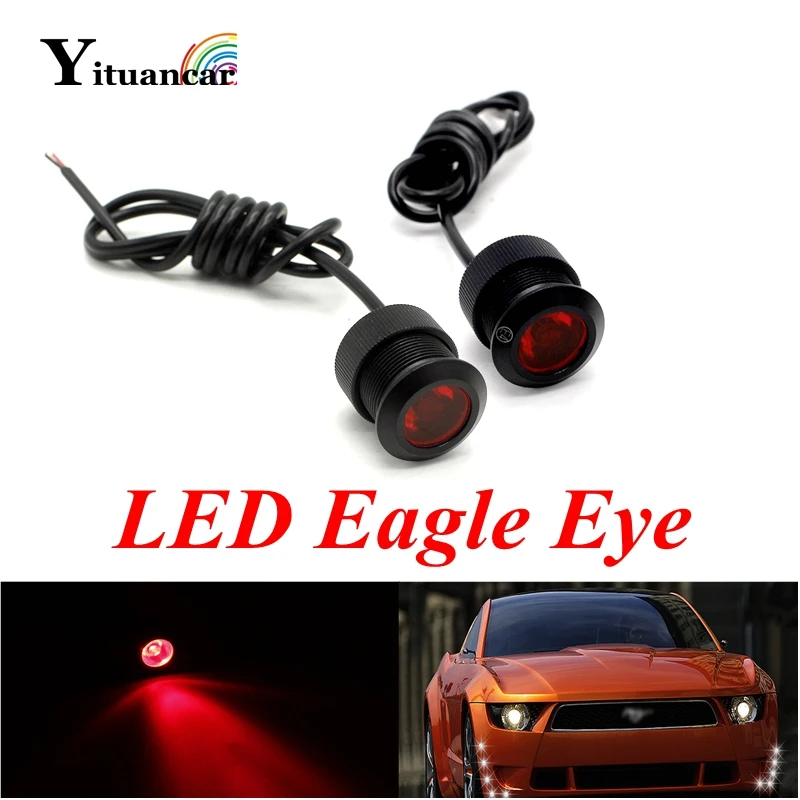 

Yituancar 23mm Red LED Eagle Eye Car Fog DRL Day Light Styling Reverse Parking Turn Signal Waterproof Daytime Running Lamp