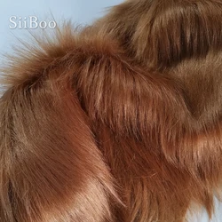 Brown 9cm plush faux fur fabric for winter coat vest stage cosplay decor long fur fabric tissue DIY 150*50cm 1pc SP5418