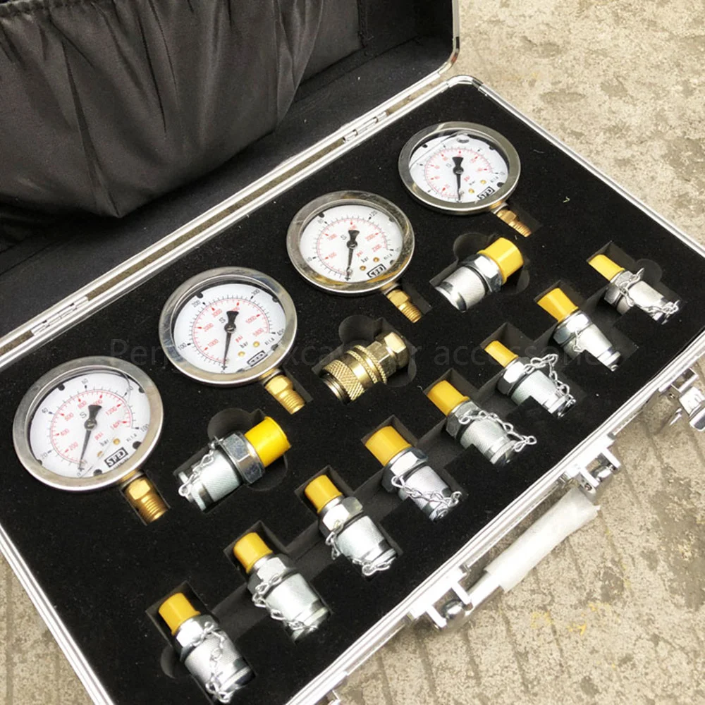 Manometer parts for Excavator pressure gauge hydraulic pump pressure gauge oil pressure gauge test meter box set repair tool