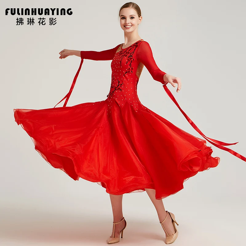 Neue ballroom dance wettbewerb kleid dance ballsaal walzer kleider standard tanz kleid frauen ballsaal kleid Y033