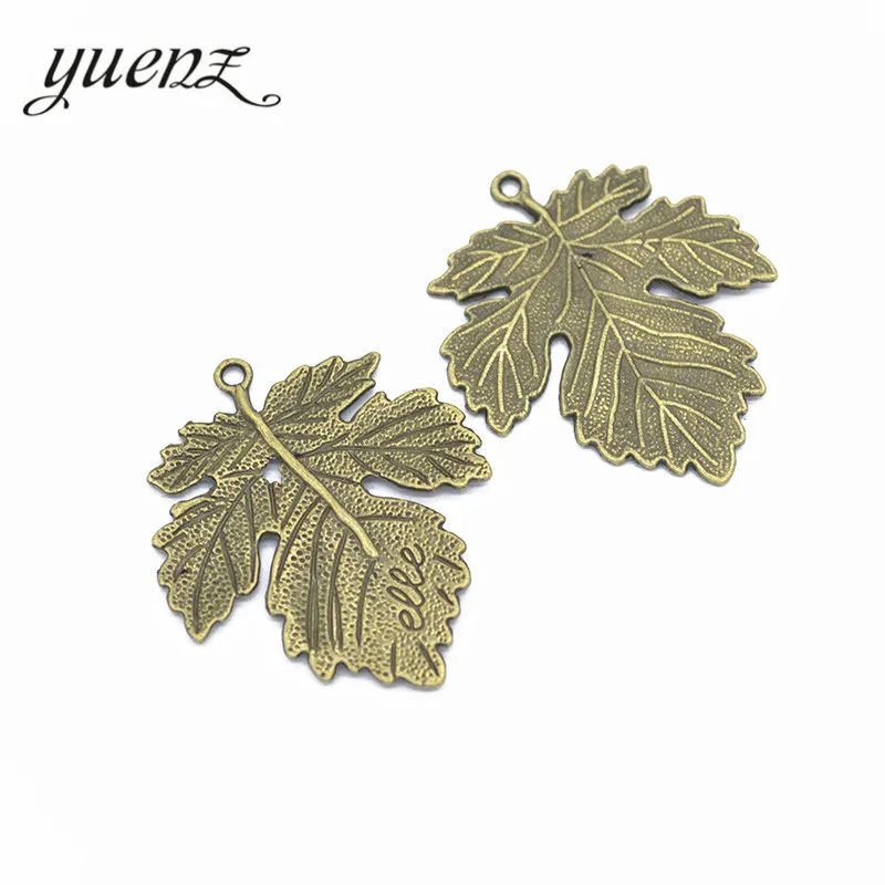 YuenZ 4pcs Antique silver color metal alloy Leaves Necklace Charms Pendant DIY Jewelry Making Handcrafted Accessories Q337
