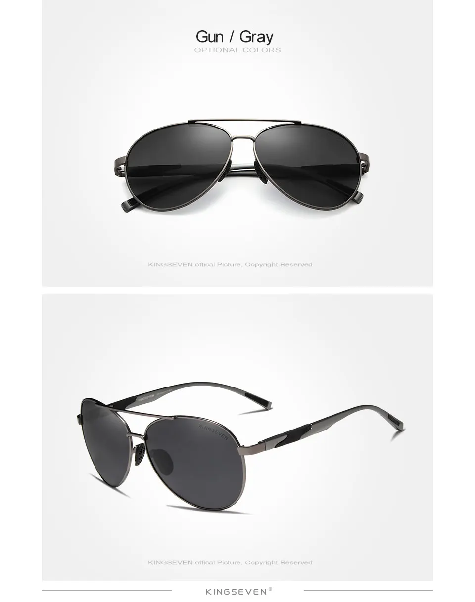 KINGSEVEN Männer Aluminium Polarisierte Sonnenbrille Klassische Marke Sonnenbrille EMI Verteidigung Beschichtung Objektiv Driving Shades N7228 – Detail 8