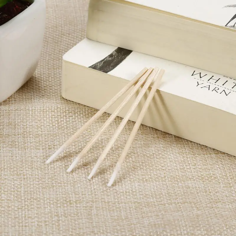 100pcs Disposable Cotton Swab Buds Sticks Lint Free Micro Brushes Wood Cotton Buds Swabs Eyelash Extension Glue Removing Tools