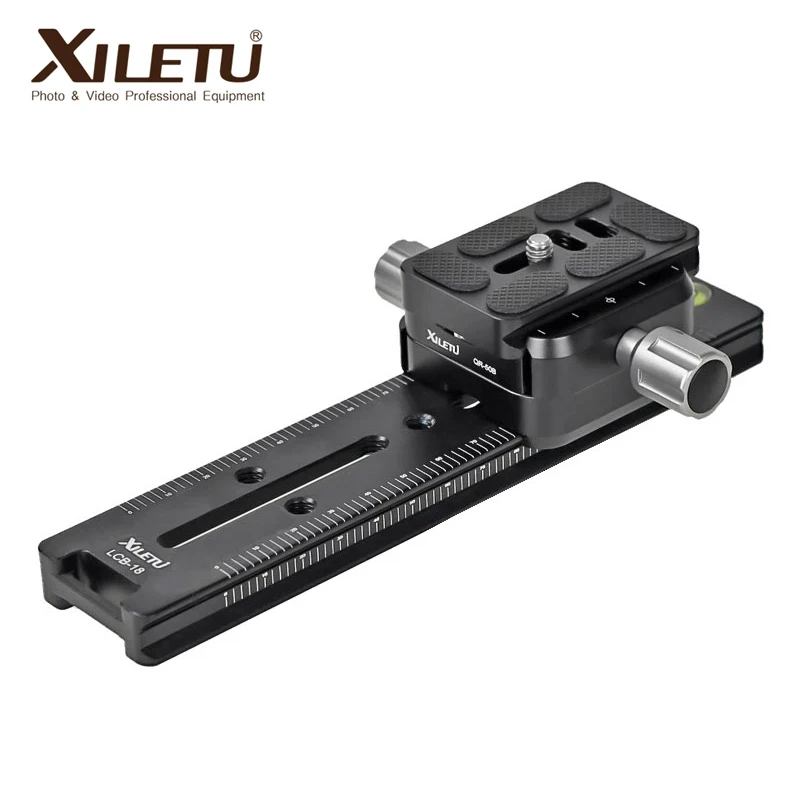 XILETU LCB-18B Multi-function Rail Slider Node Adjustment Gimbal Long Quick Release Plate Clamp Set for DSLR Cameras Tripod