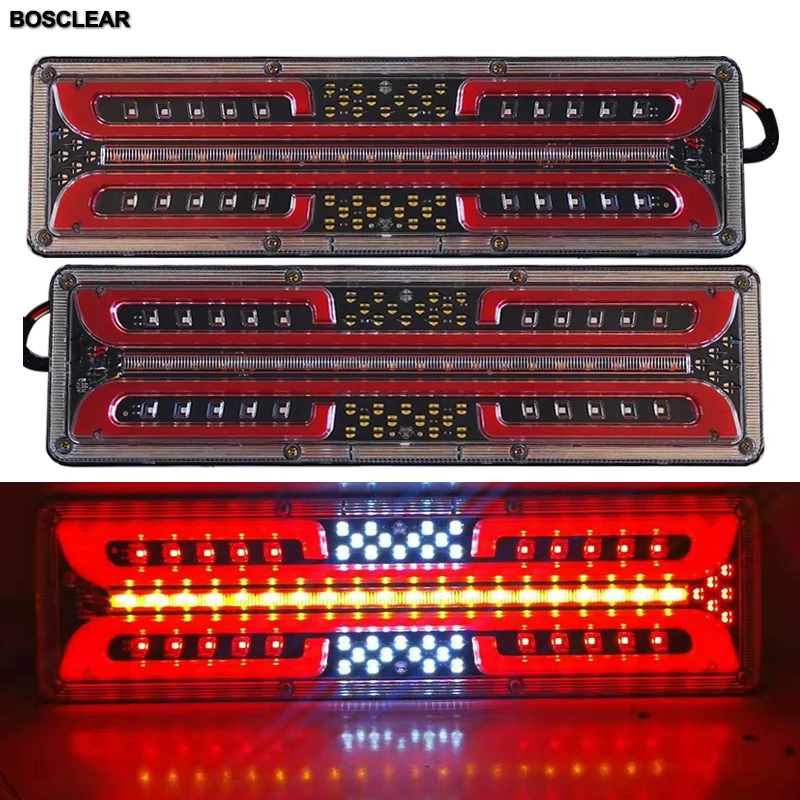 

2PCS 24V Dynamic LED Car Truck Tail Light Turn Signal Rear Brake Light Reverse Signal Lamp Tractor Trailer Lorry Bus Campers