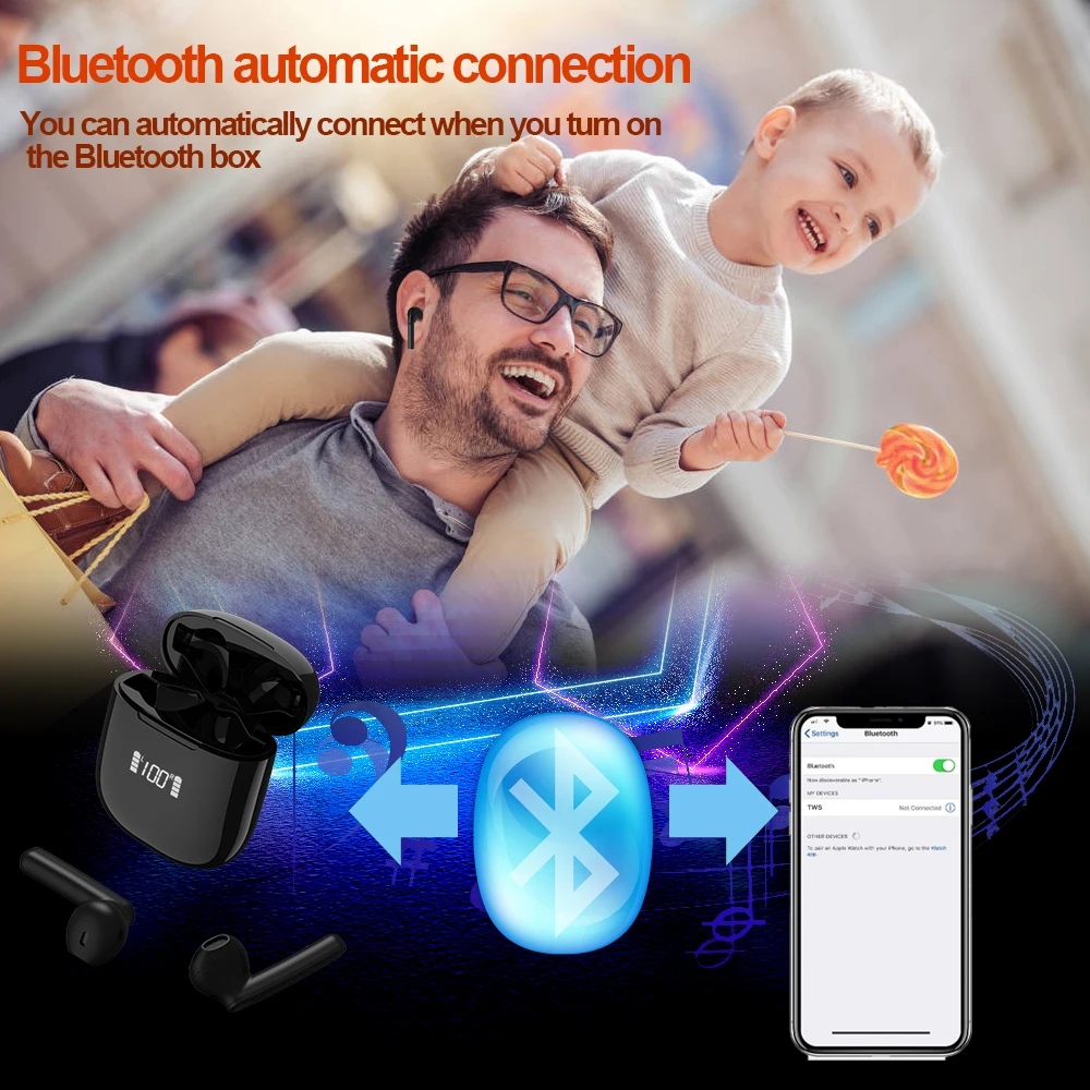 Беспроводные наушники Bluetooth 5,0, TWS Hi-Fi мини-наушники-вкладыши с поддержкой iOS/Android, HD-звонки
