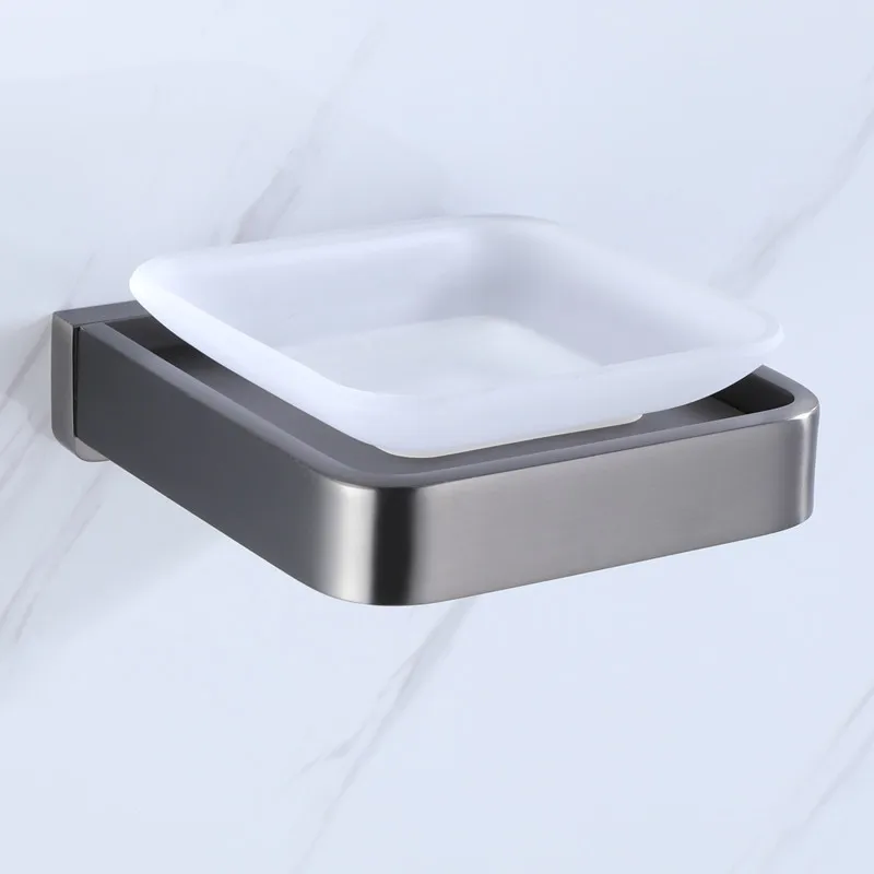 Beautiful Design washroom soap holder Wall Mounted Bathroom Toilet Soap dish Gun grey lavatory Soap box,SUS304 Stainless Steel