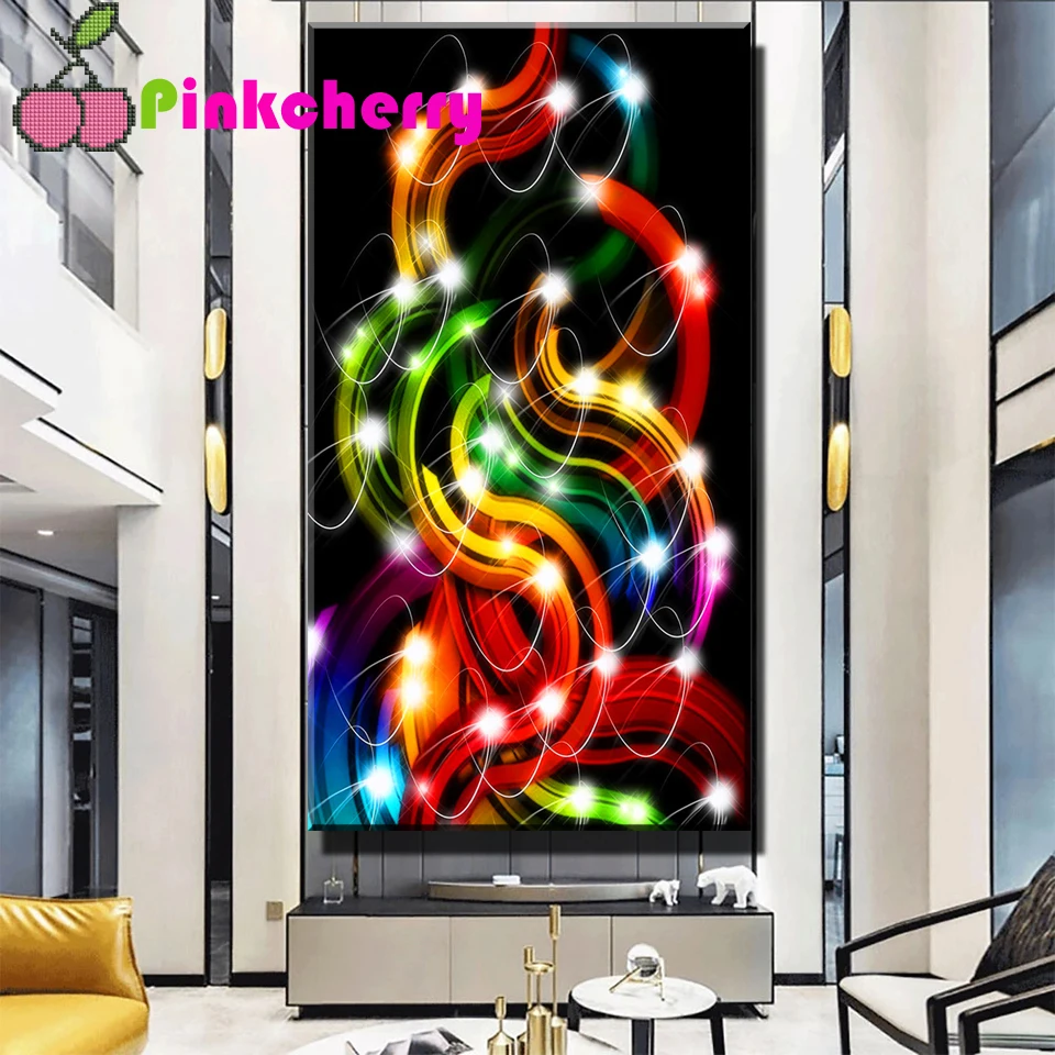 Full Square/Round Drill Diamond Painting Abstract line firework Diamond Mazayka Embroidery Rhineatones Diy Puzzle Crystal k913