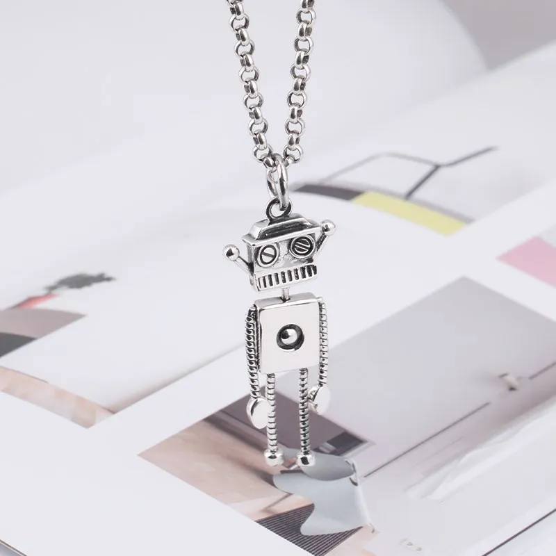 

National Standard S925 Sterling Silver Original Robot Pendant