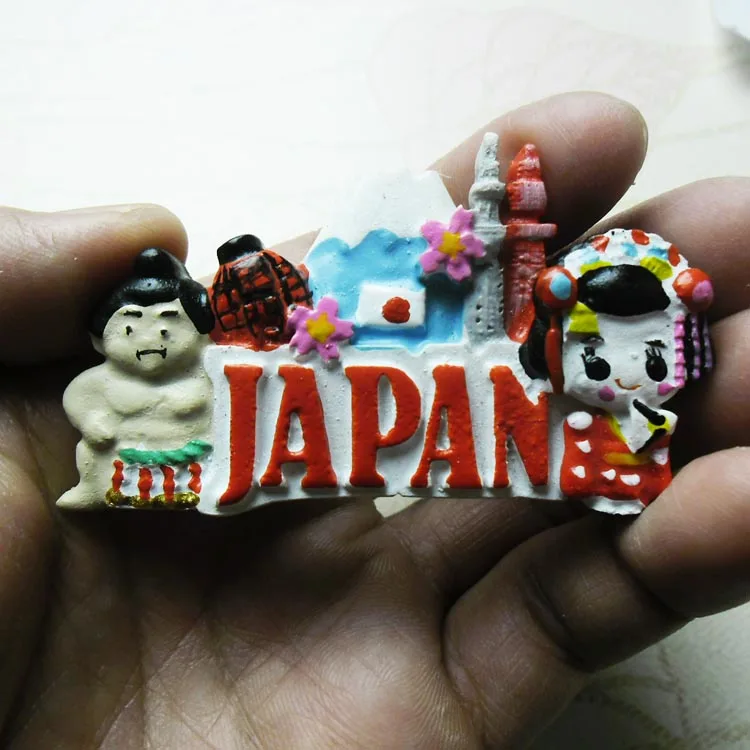 Asia Japan 3D Fridge Magnets Tourist Souvenir Decoration Articles Handicraft Magnetic Refrigerator Collection Gifts