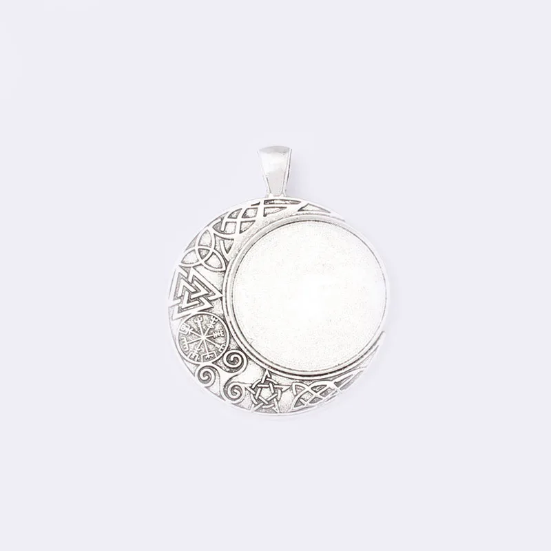 

10PCS Round Blank Cabochon Settings Moon Charms Pendant for Jewelry Making Necklace Findings 47*37.5mm