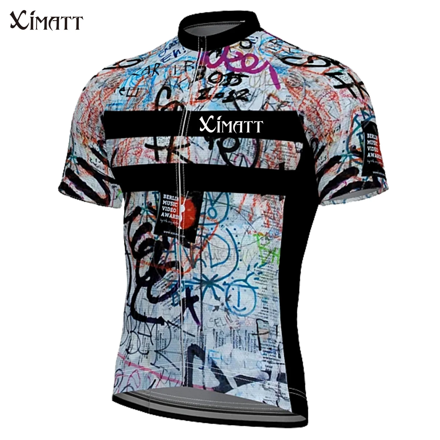 XIMATT New Style Street Graffiti Cycling Jersey  Polyester Men\'s Sports Short Sleeve  Quick Dry  Anti-UV Summer Bicycle Cothing