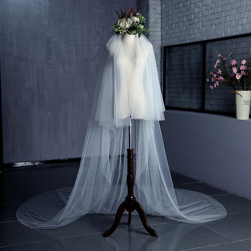 NZUK – voile de mariée en Tulle à une ou deux couches, Long, avec peigne, accessoires de mariage