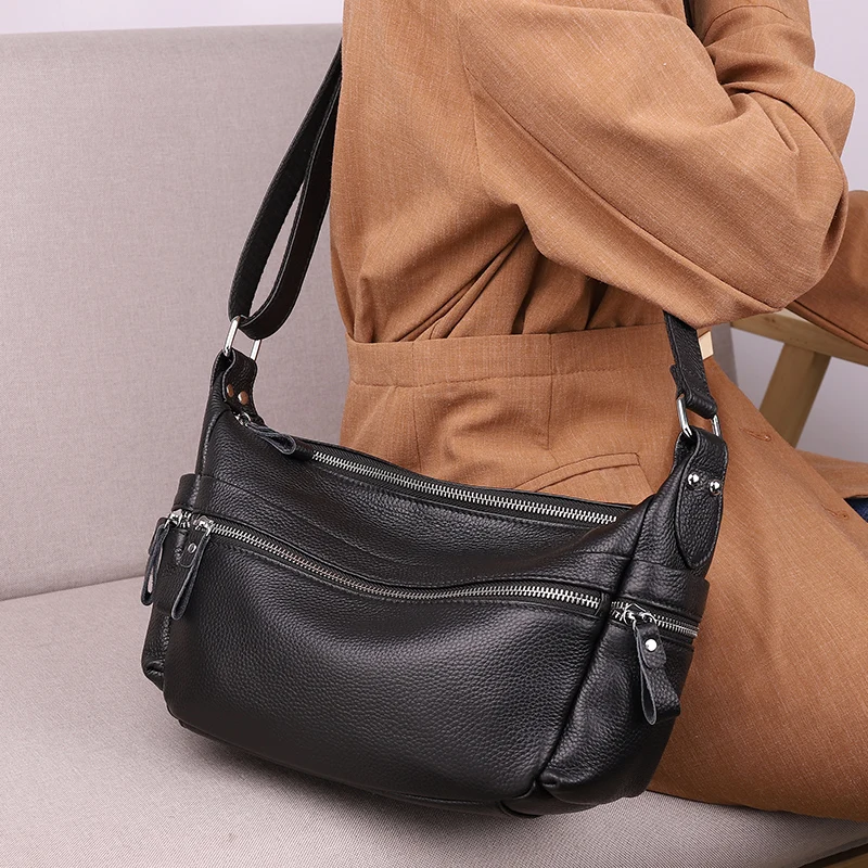 

Brand Leather Luxury Designer Handbags Purses Women High Quality Shoulder Crossbody Messenger Bags Soft Leather Many Pocket Sac