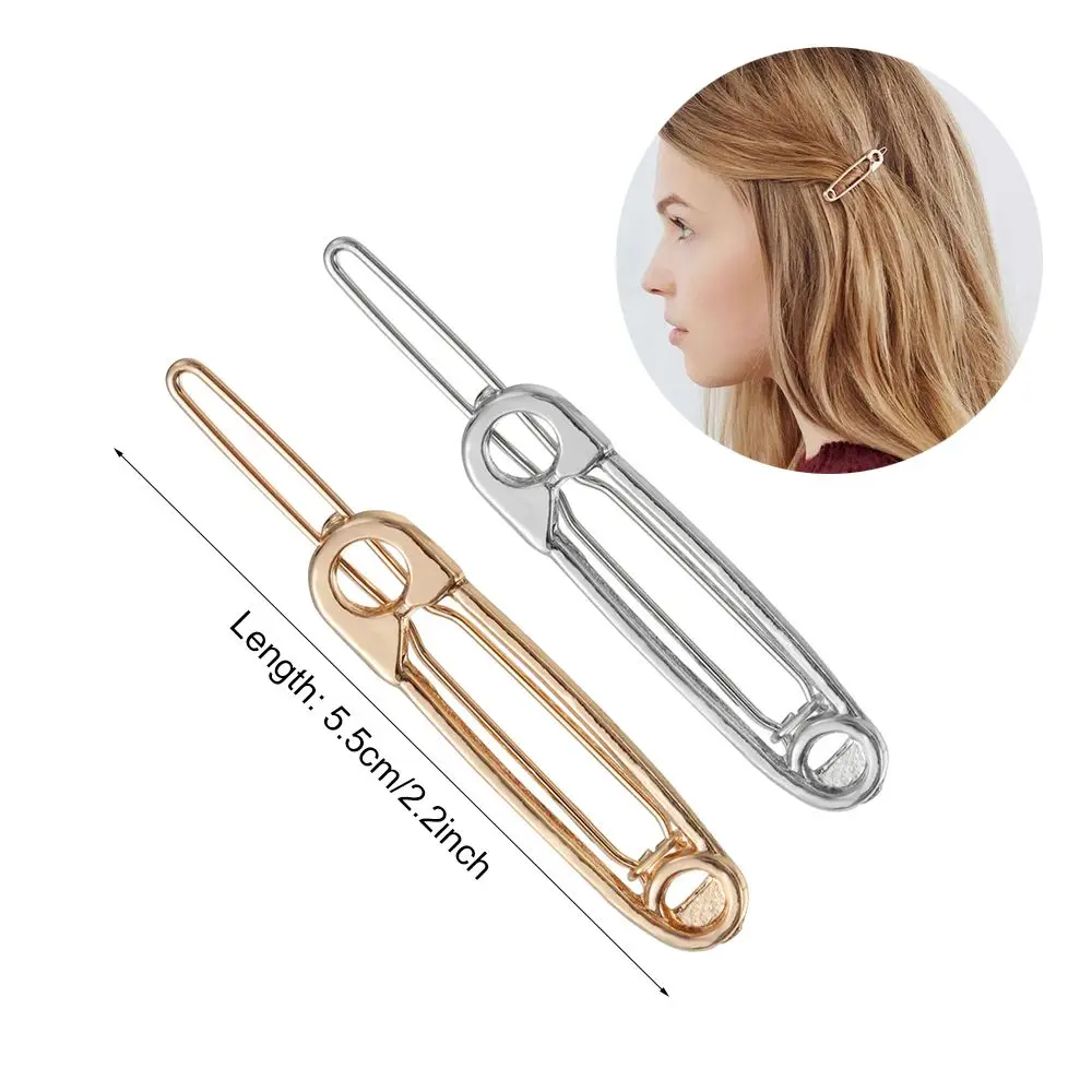 Accesorios para el cabello de oro y plata para mujeres y niñas, joyería elegante, pinzas para el cabello, pasadores, horquilla de seguridad