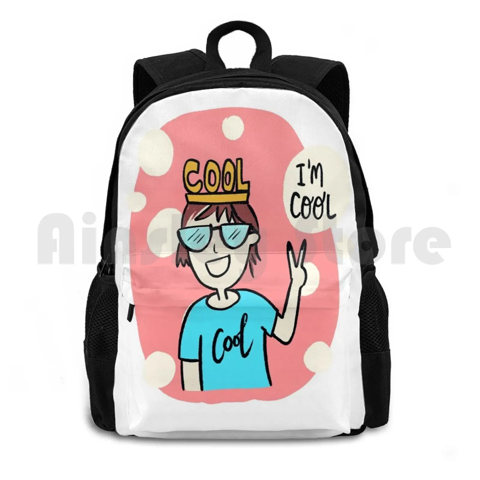 

I'M Too Cool Outdoor Hiking Backpack Riding Climbing Sports Bag Cool Cute Comic Too Cool