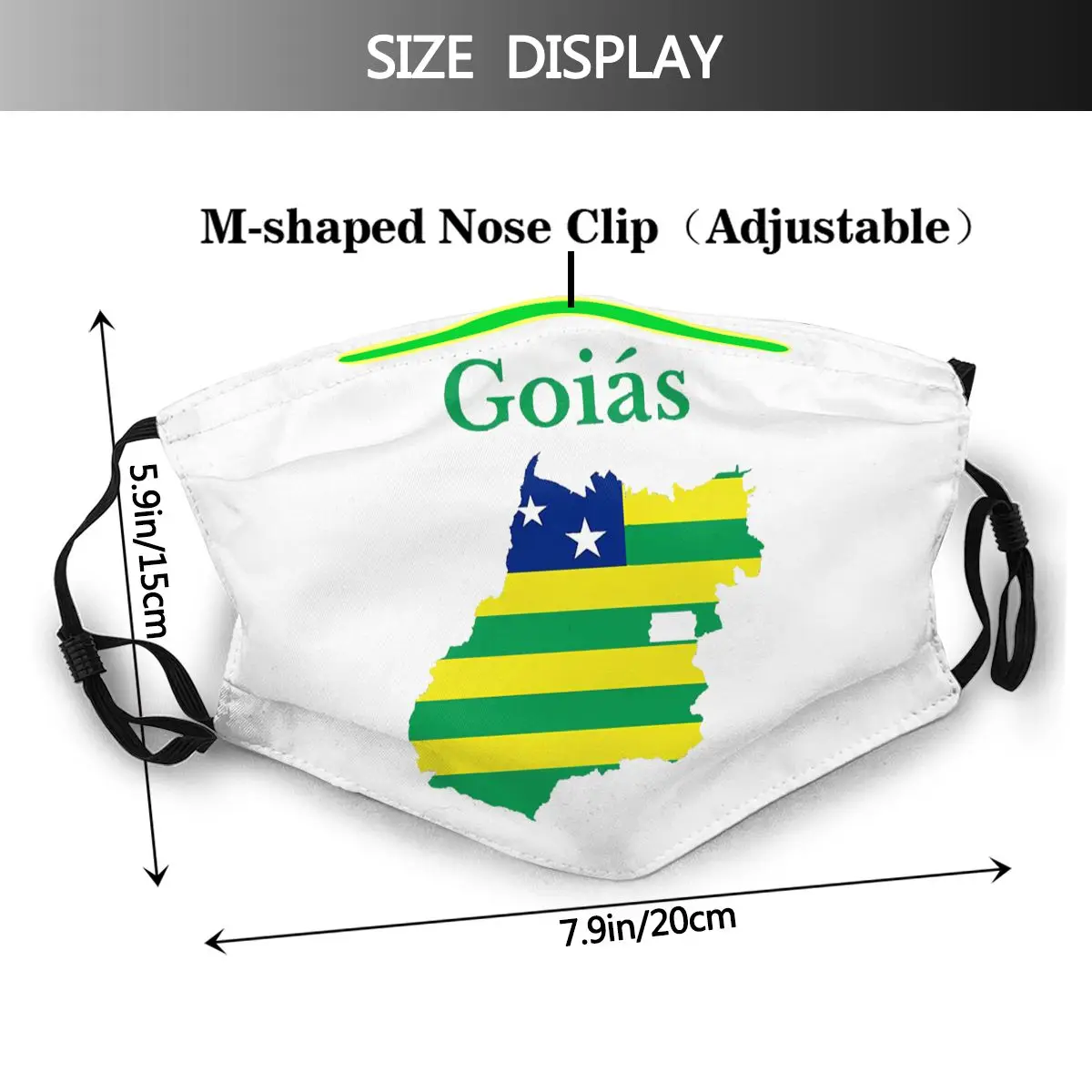 State Of Goias Map Flag Brazil R282 Funny Novelty R282 Activated Carbon Filter Mask