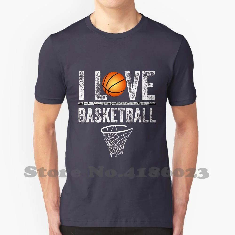 I Love Basketball Playoffs Hoops Court Game Sports 100% Cotton T-Shirt Playoffs Champion Les Cavaliers De Cleveland Basketball