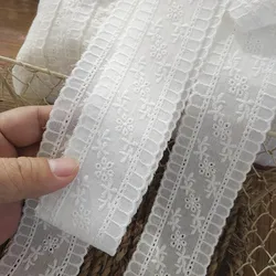 4.5CMwidth white flower embroidered cotton lace ribbon diy apparel sewing home textile curtain decoration lace