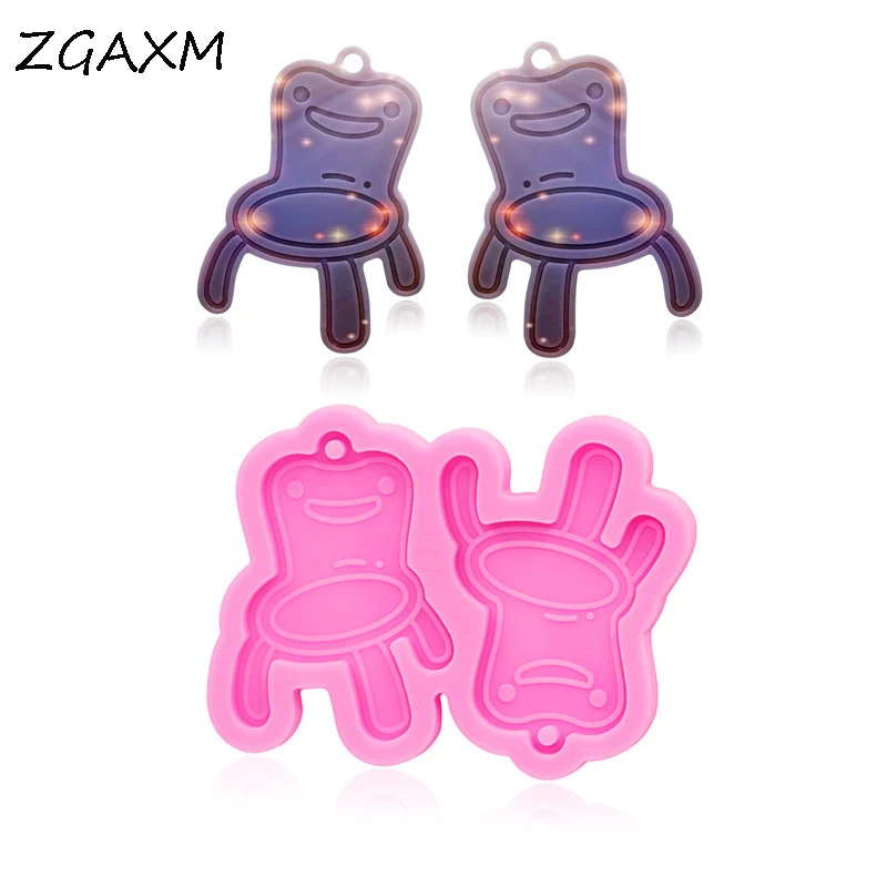 

LM628 Frog Chair Shiny Resin Polymer Clay Mold Keychain Resin Deco Charms Pendant Kawaii Epoxy Frog Chair Earring silicone mold