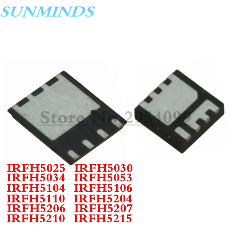 10 pçs/lote IRFH5025 IRFH5030 IRFH5034 IRFH5053 IRFH5104 IRFH5106 IRFH5110 IRFH5204 IRFH5206 IRFH5207 IRFH5210 IRFH5215
