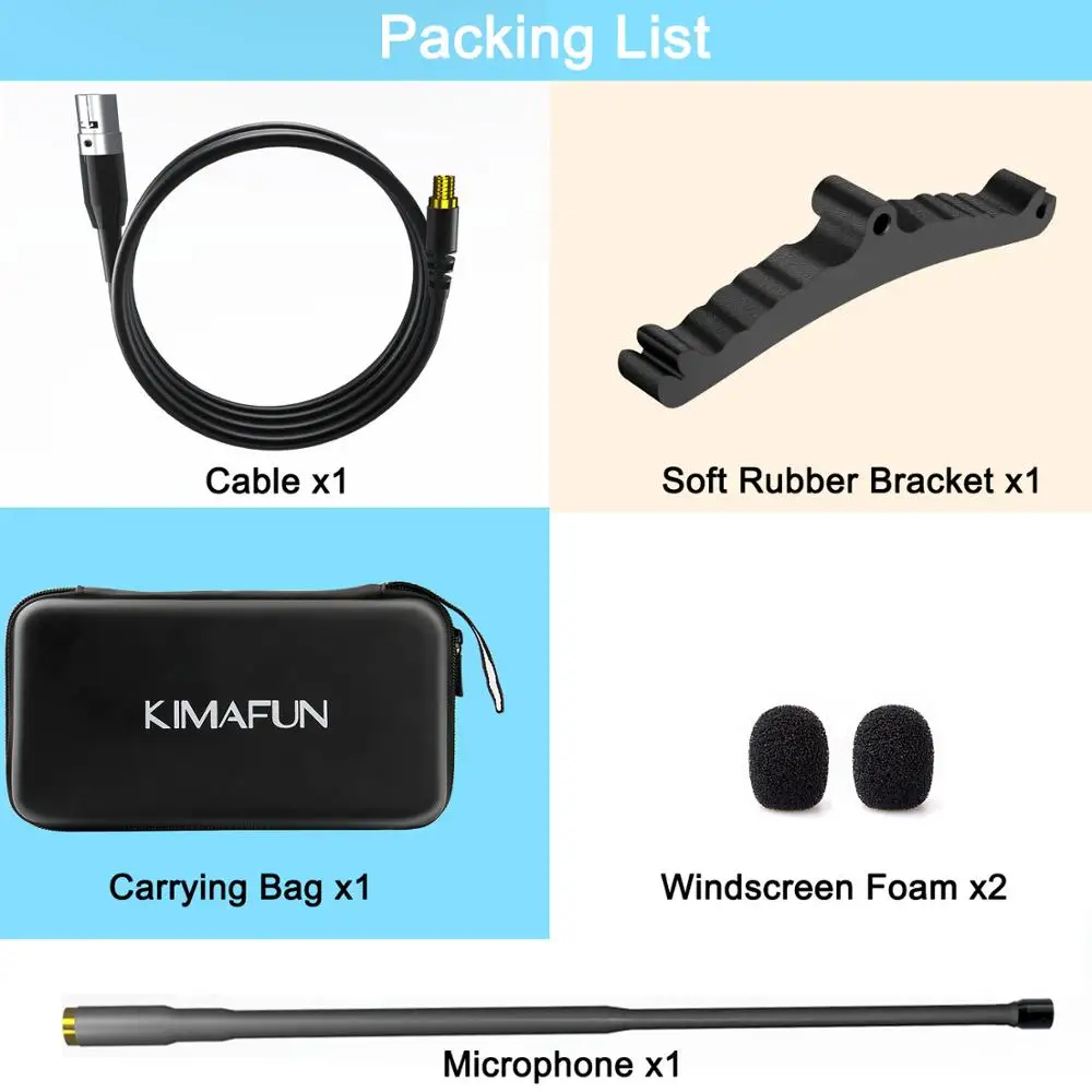 KIMAFUN KM-CX510 Mini Light Weight Condenser Microphone Instrument Musical Microphone Professional Microphones for Bass Playing