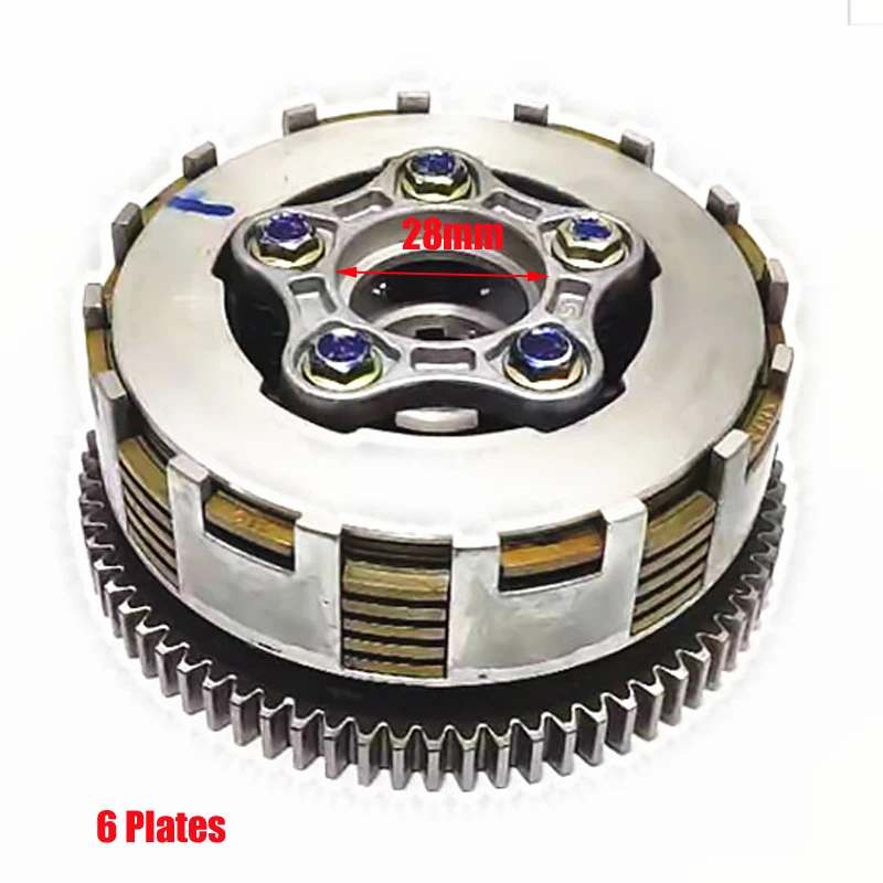 Motorcycle Clutch Discs Plate Center Gear for Honda Lifan Haojue CG125 CG150 CG200 CG250 125cc-250cc 5-6-7pcs Plates 28mm 35mm