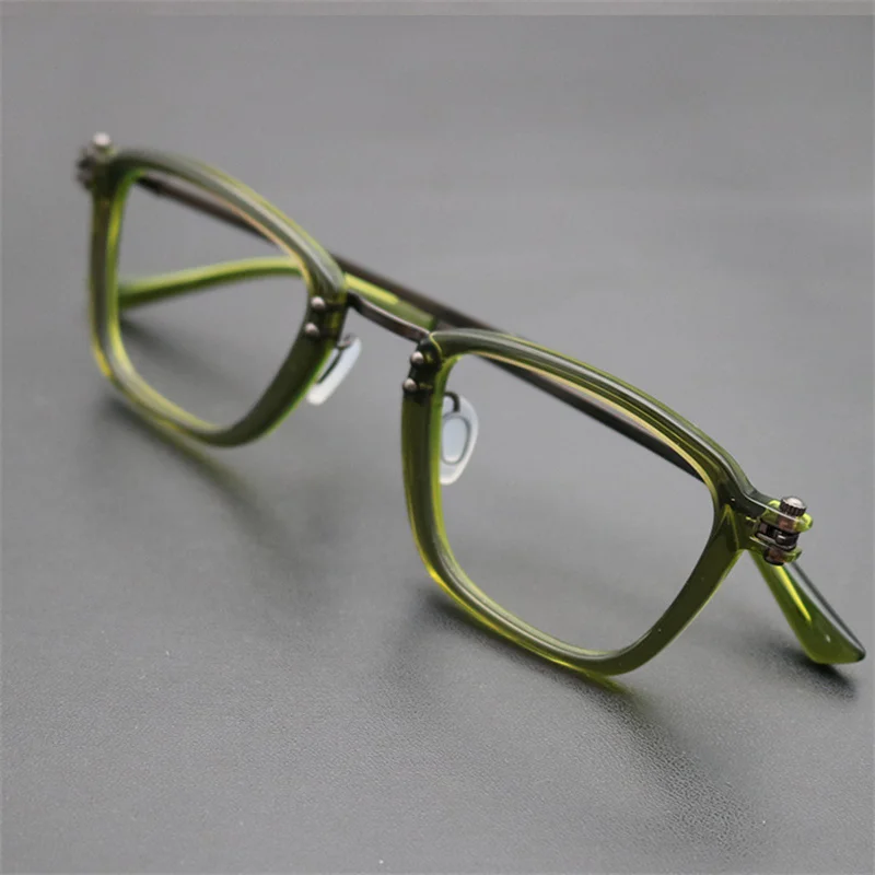 

TOP Grade Brand Titanium Glasses Cone Women Myopia Frame Handmade Acetate Blue Light Men Eyeglasses Prescripion oculos de grau