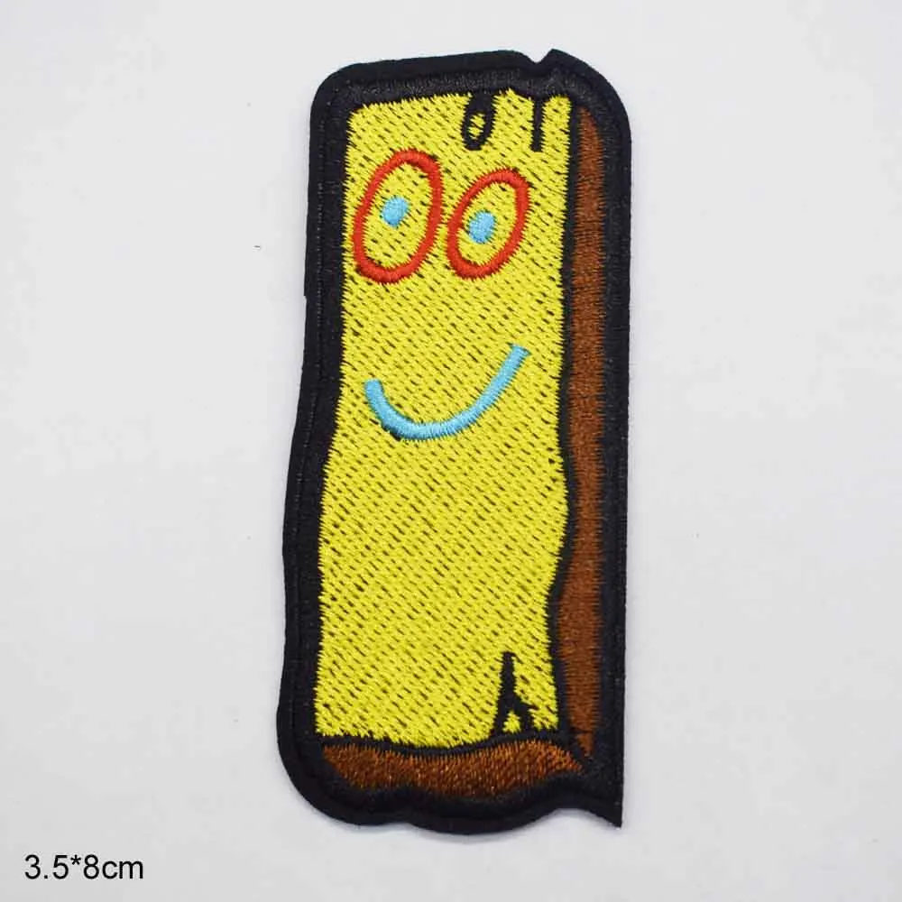 Yellow Ed Plank Edd And Wood Block Eddy Iron On Embroidered Clothes Patches For Clothing Stickers Garment Wholesale