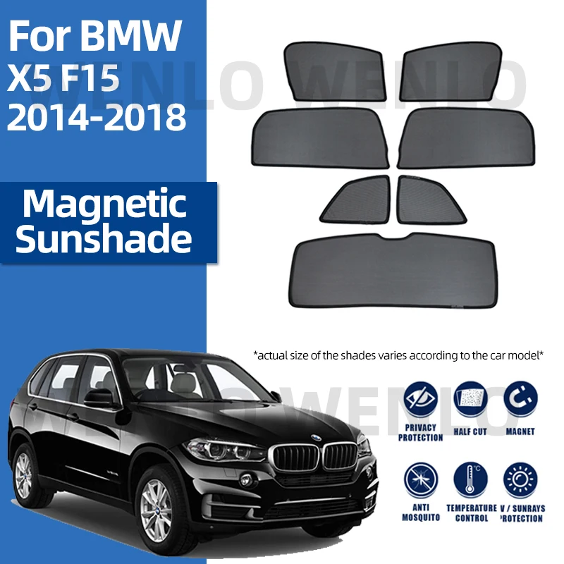 

For BMW X5 F15 2014-2018 Magnetic Sunshield Car Sunshade Windshield Curtain Interior Sun Visor Block Light Shielding Glass Mesh