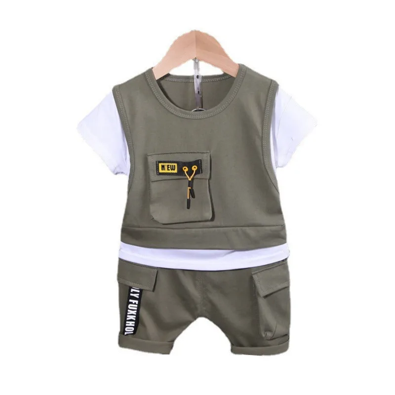 New Summer Baby Girl Clothes Infant Boys Clothing Children Casual T-Shirt Shorts 2Pcs/Set Toddler Sports Costume Kids Tracksuits