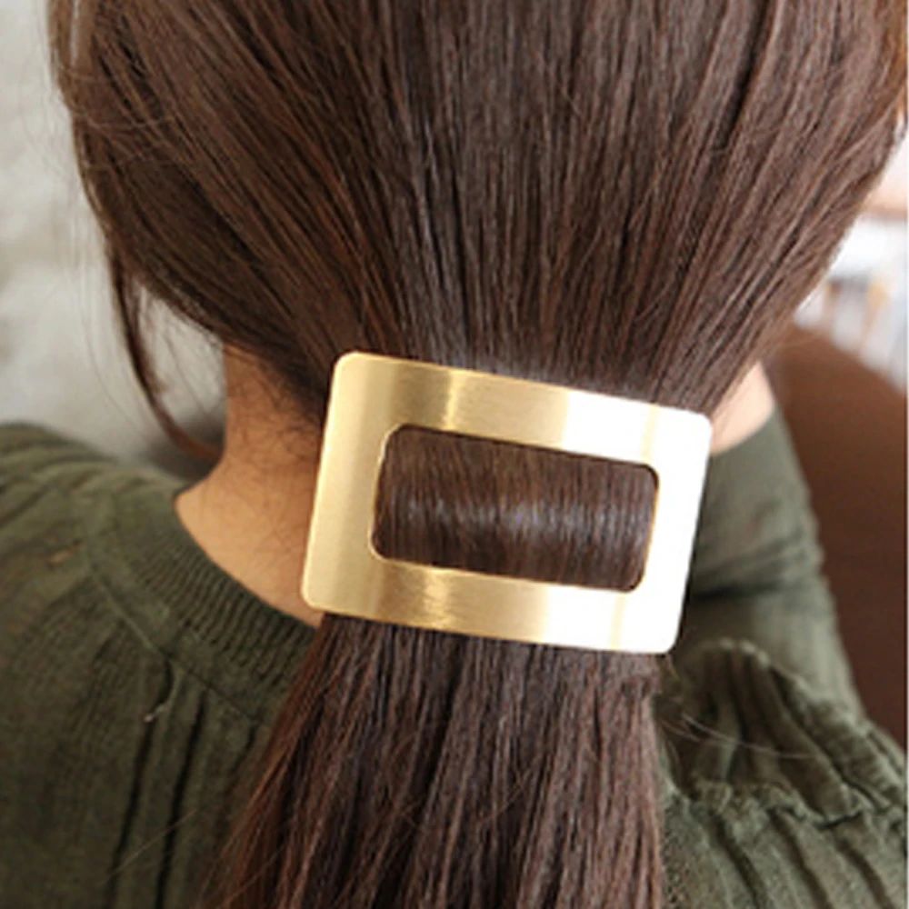 Chic Metal Geometric Hair Clip Square Rectangle Barrettes Hairpin Barrette Hair Claws Women Girls Fashion Hair Accessories Gifts