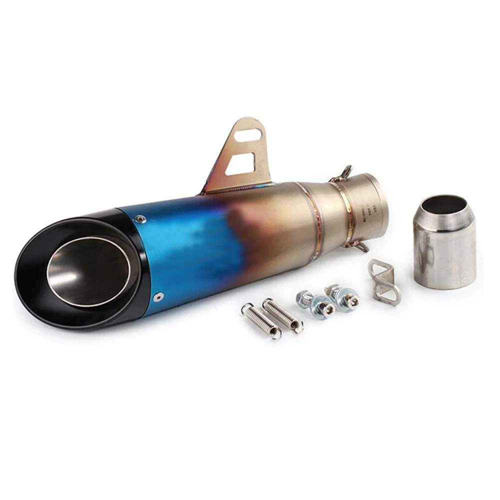 

Universal Stainless Steel 51mm Exhaust Tail Pipe Exhaust Blue System Vent Pipe Bevel Laser Exhaust Tips Dirt Street Bike