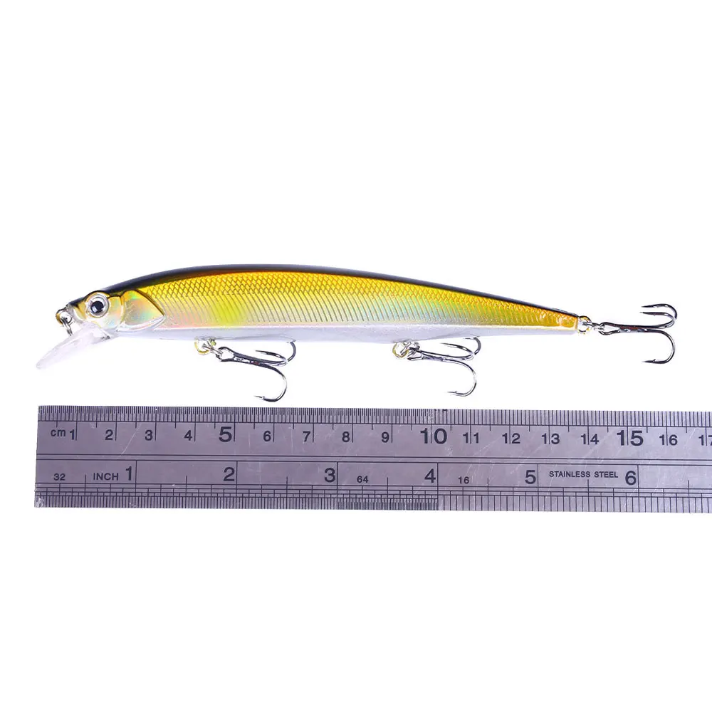 14Cm 18G Minnow Mồi Dụ Cá Nhân Tạo Mồi Bionic 3D Mắt Wobbler Crankbait Bass Cá Chép Pike Câu Cá