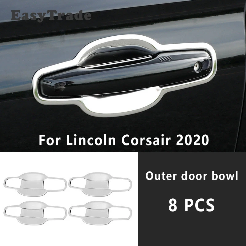 For Lincoln CORSAIR 2020 Accessories Stainless Steel Car Outer Door Handle Cover Handle Bowl Protection Covers Car Accessories