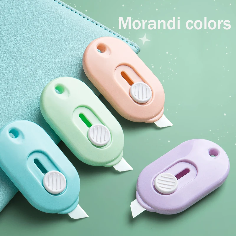 M&G Mini Portable Utility Knife Cute Morandi Color Paper Cutter Cutting Paper Razor Blade Office Stationery Cutting Supplies