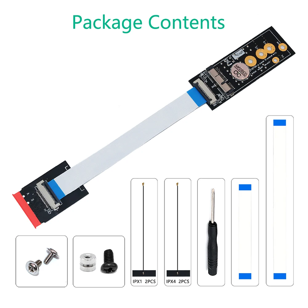 M.2 Wifi Adapter Key A+E to Wifi Card BCM94360CD BCM94331CD BCM943602CS BCM94360CS2 BCM943224PCIEBT2 for Apple Macbook Pro Air